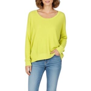 Offline by Aerie Lounge Oversized Cotton Waffle Knit Sweater Large Bright Yellow